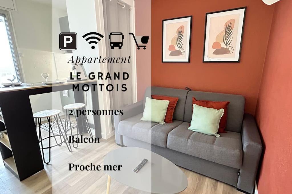 050 - Le Grand Mottois Studio, 2Pers - 100M Plage 라그랑모트 외부 사진